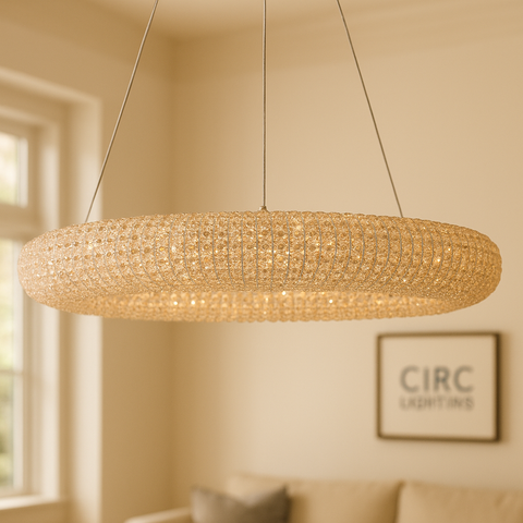 Crystal Halo Clear Round LED Chandelier 32" Crystal Halo Clear Round LED Chandelier 32"