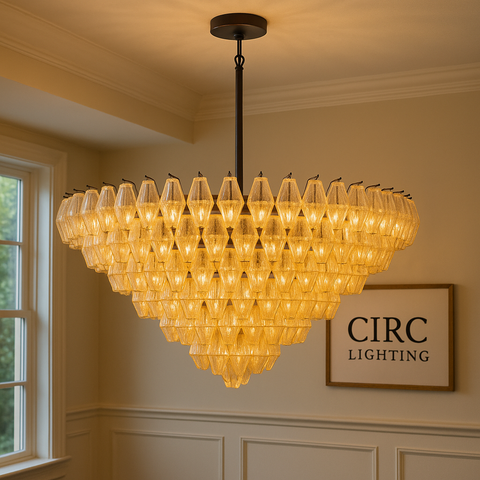 Chiara Clear Glass Tiered Round Chandelier 47"