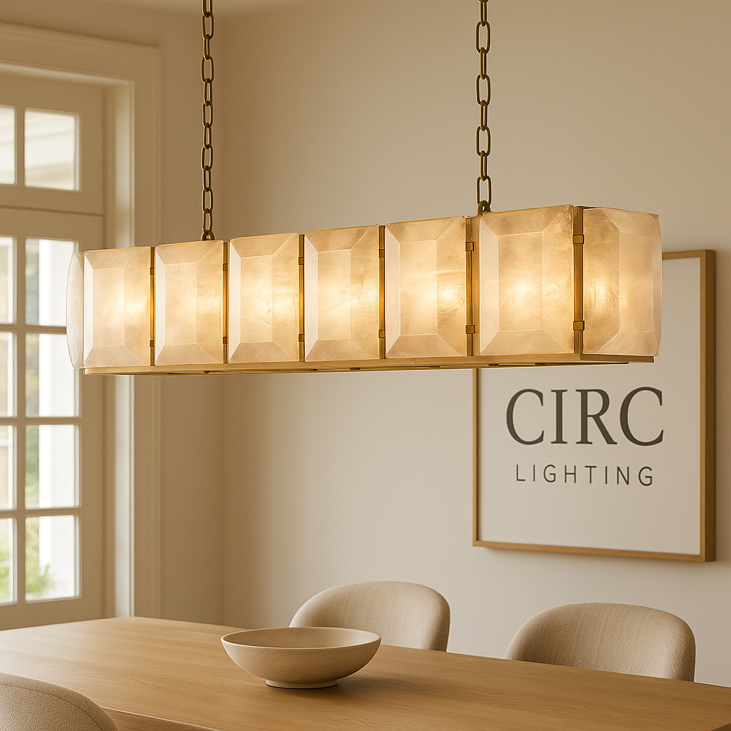 Harlow Calcite Rectangular Chandelier 42"