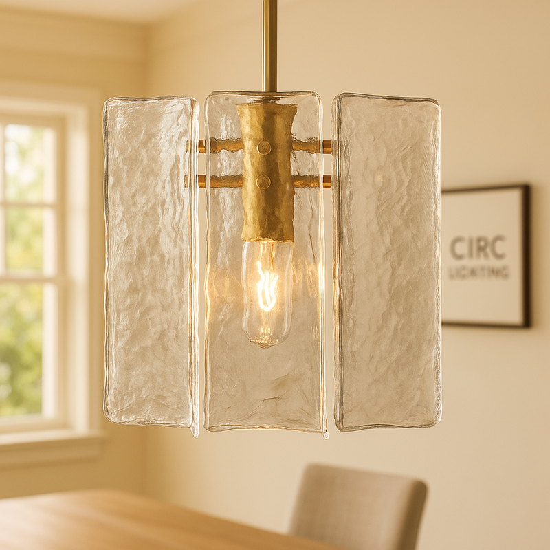 Lattice Clear Glass Pendant