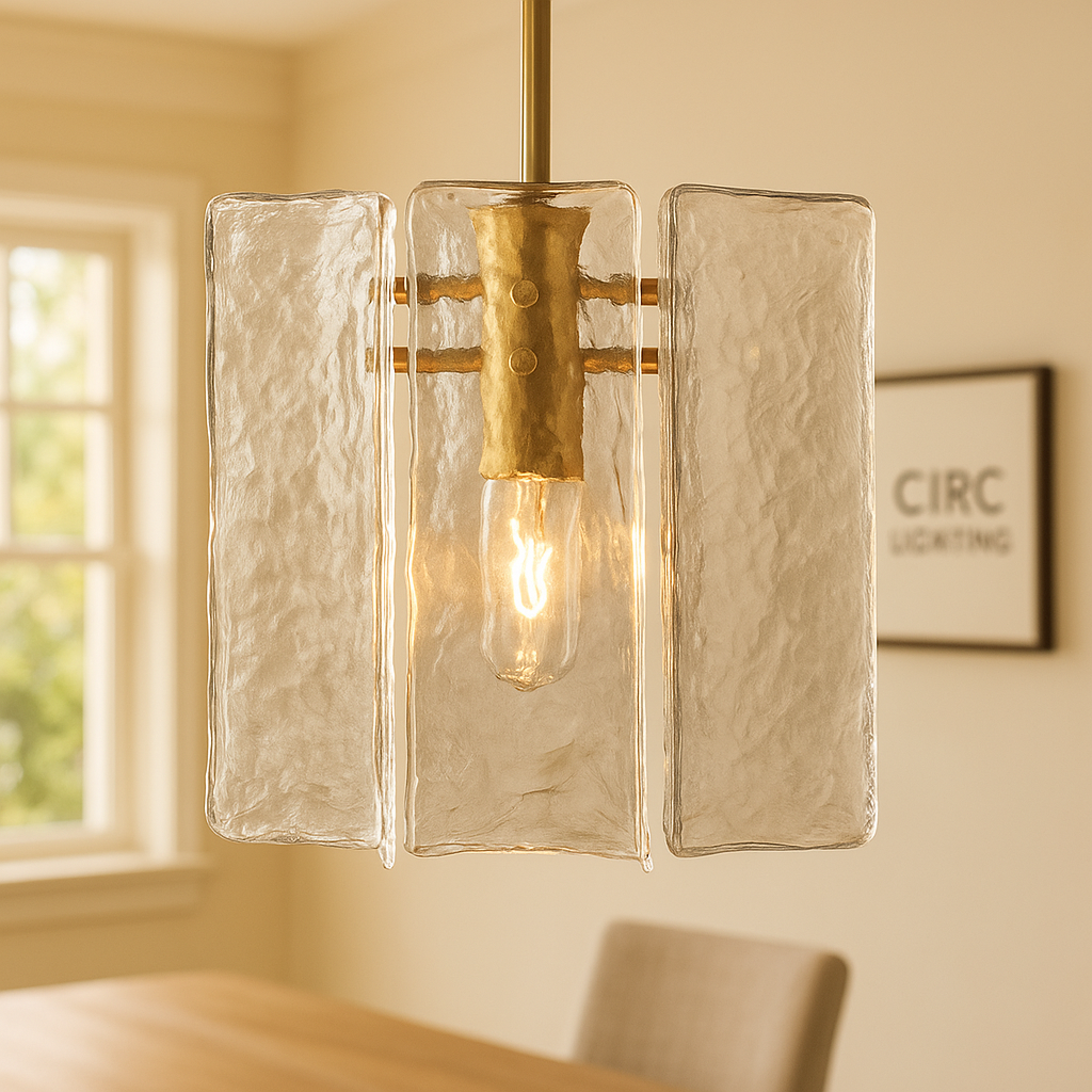 Lattice Clear Glass Pendant