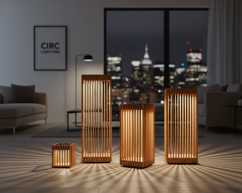 Porto Teak Round Solar Lantern