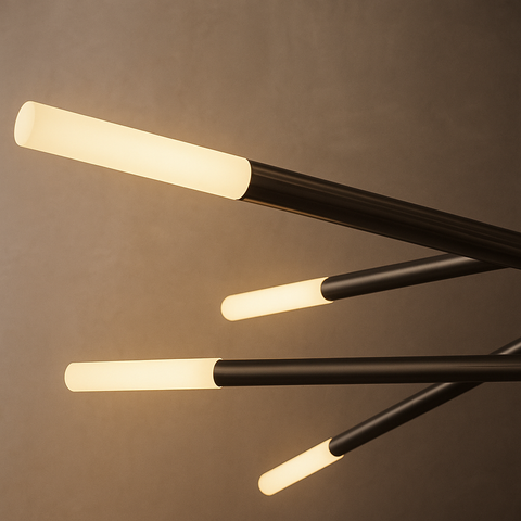 Rousseau 10-Light Mobile Etched Rod Chandelier