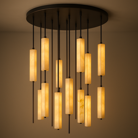 Audubon Alabaster Round Chandelier 40"