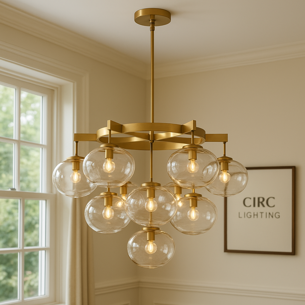 Cabrette Clear Glass Round Chandelier 36"