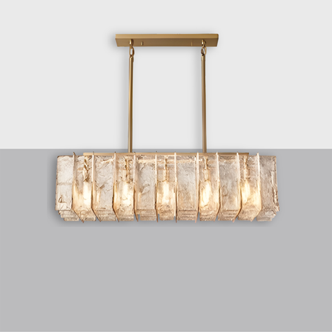 Lattice Smoke Glass 49" Linear Chandelier | CIRC