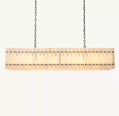 San Marco Alabaster Linear Chandelier 54"