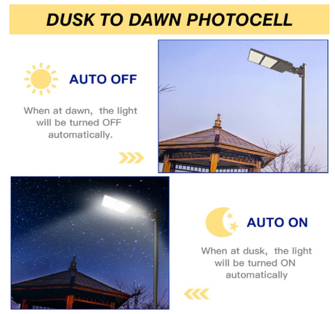 CIRC 240W LED Shoebox Area Light 5000K 100–277V Built-In Photocell Slip Fitter Mount