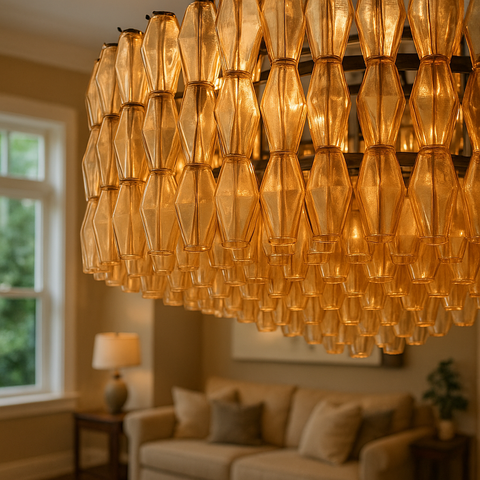Chiara Smoke Glass Round Chandelier 62"