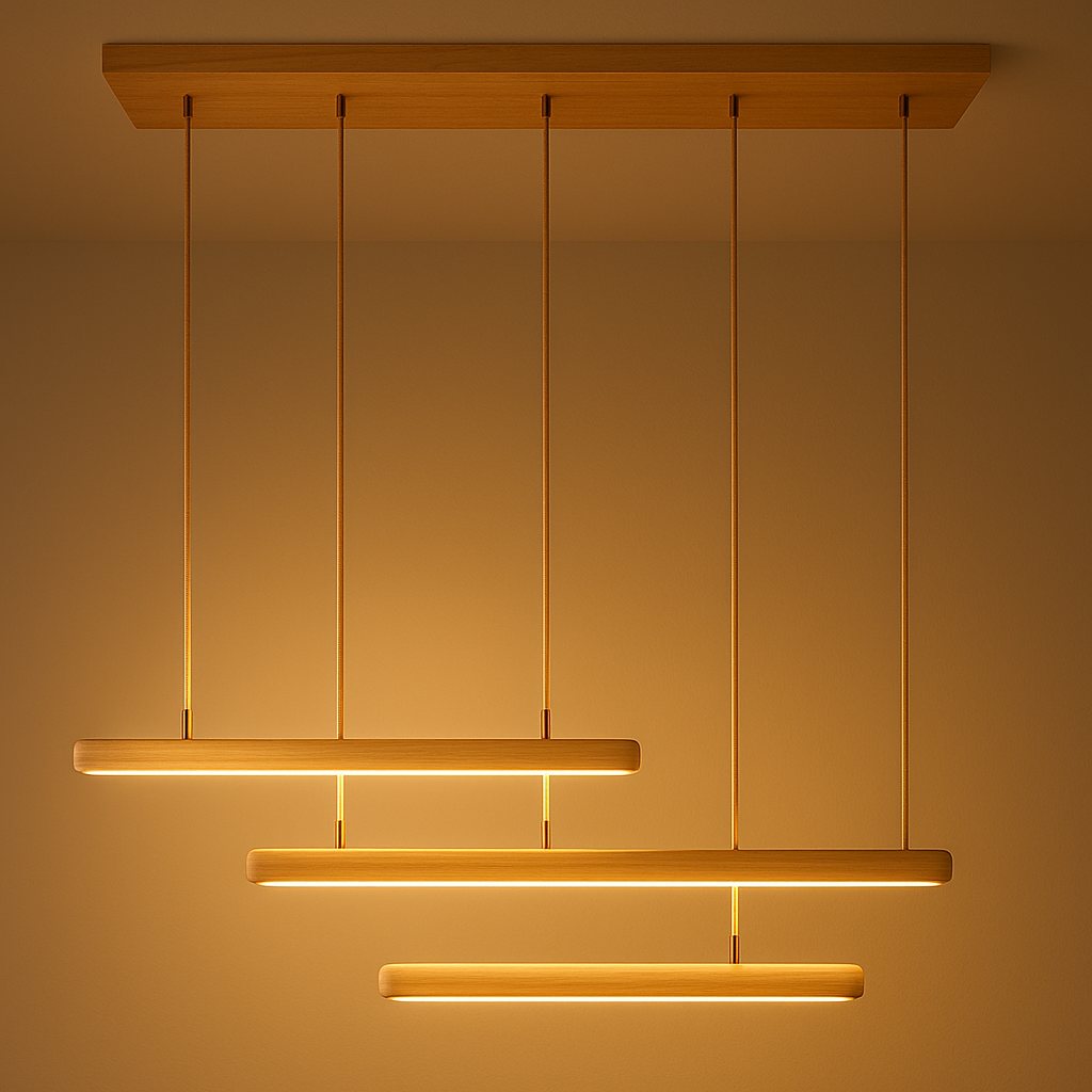 Audubon Alabaster Triple Bar Linear Chandelier