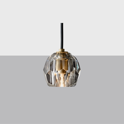 Boule De Cristal Smoke Glass Pendant – Brass Lighting 20W