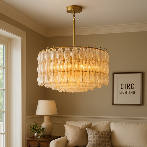 Chiara Clear Glass Round Chandelier 37"