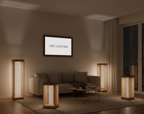 Porto Teak Round Solar Lantern