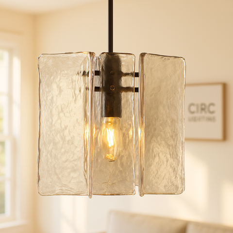 Lattice Clear Glass Pendant