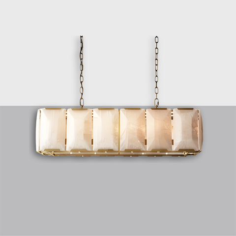 Harlow Calcite Rectangular Chandelier 54"