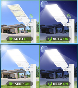 CIRC 200W–320W LED Shoebox Area Light 320W/240W/200W Selectable 5000K 100–277V Built-In Photocell A&N Bracket White