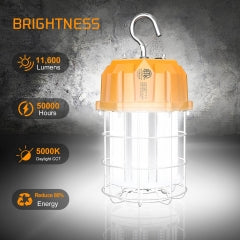 CIRC 80W LED Round Work Light 5000K 100–277V Yellow with US Plug