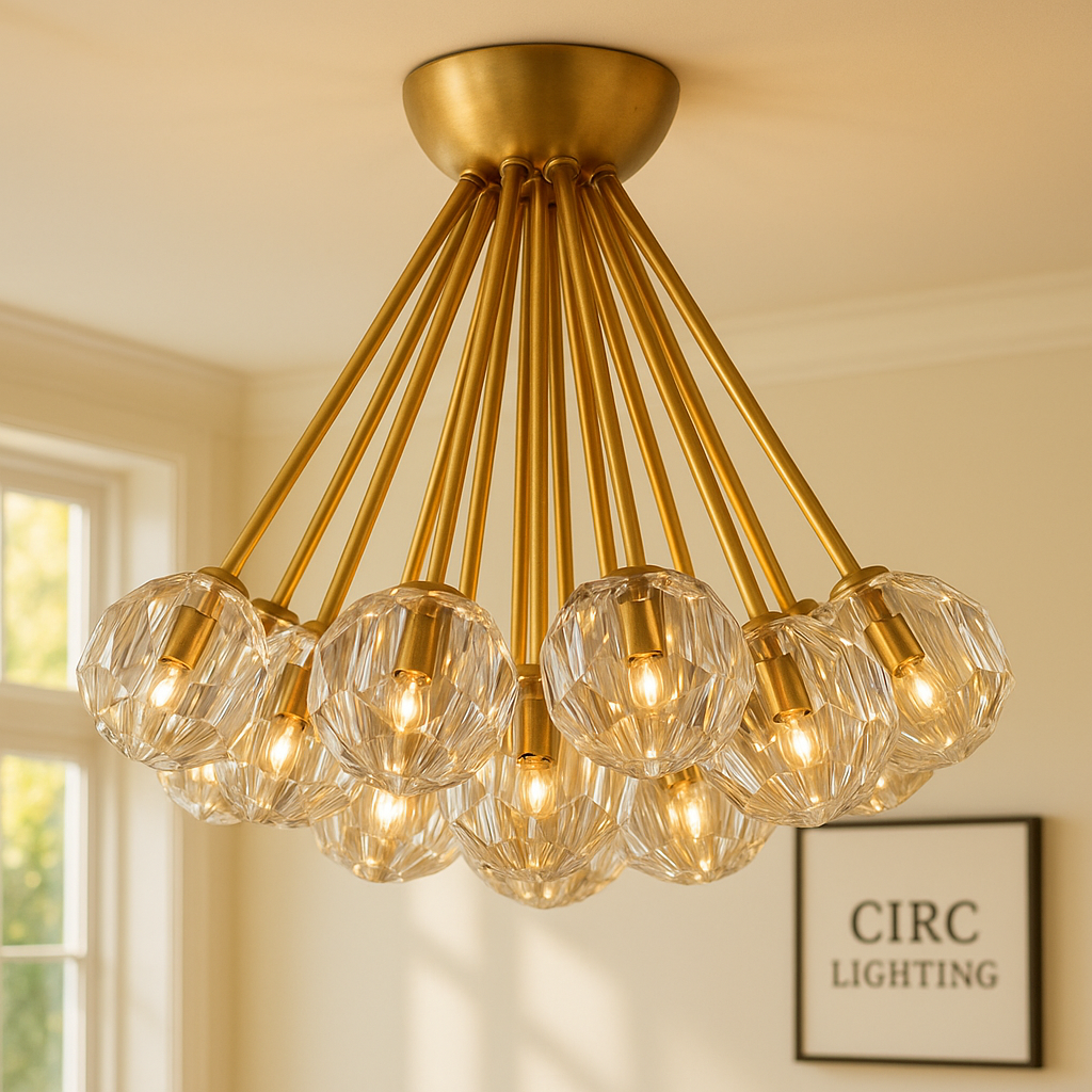 Boule De Cristal Clear Glass Flushmount 24"