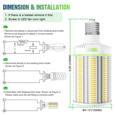 FCL-100WCD LED FAN CORN LIGHT 100W/80W/60W