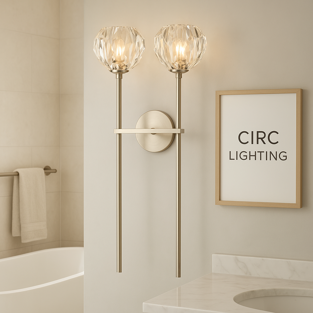 Boule De Cristal Clear Glass Grand Double Sconce