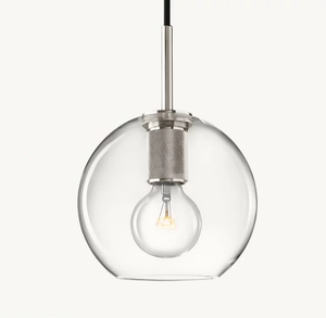 Utilitaire Globe Shade Pendant – Aluminum & Glass