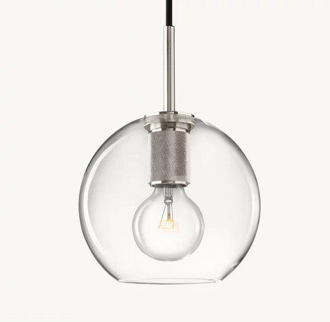 Utilitaire Globe Shade Pendant – Aluminum & Glass