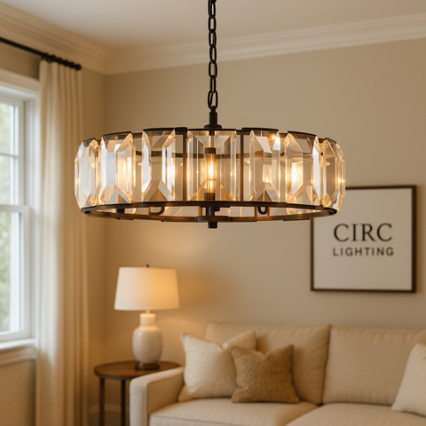 Harlow Crystal Round Chandelier 43"