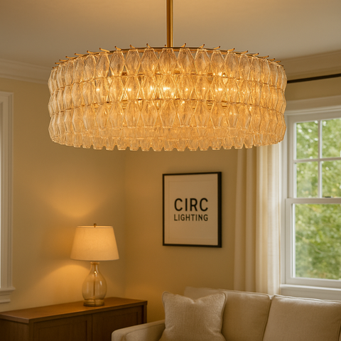 Chiara Clear Glass Round Chandelier 47"