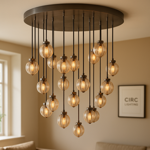 Pearl Round Chandelier 38"
