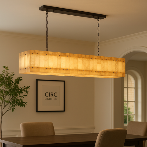 San Marco Alabaster Linear Chandelier 54"