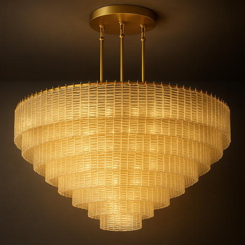 Sirene Clear Glass Round Chandelier 52"