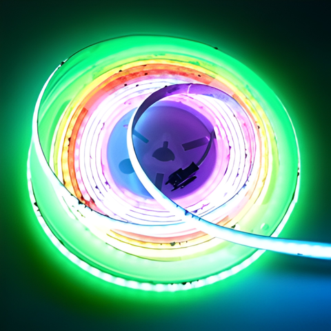 S5000 420 LEDs/m Digital COB RGB LED Strip | 10mm 24V WS2811 White PCB