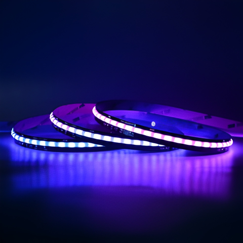 S5000 420 LEDs/m Digital COB RGB LED Strip | 10mm 24V WS2811 Black PCB