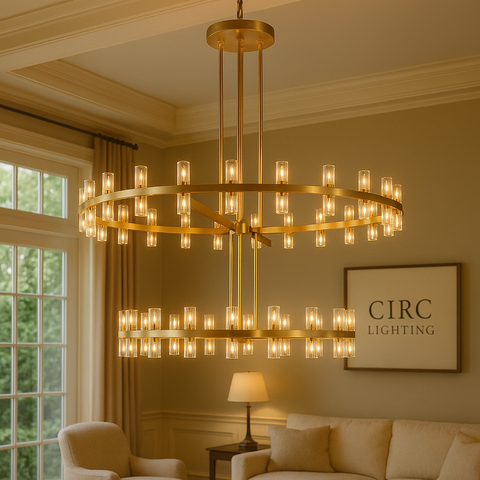 Arcachon LED Round Two-Tier Chandelier 60"