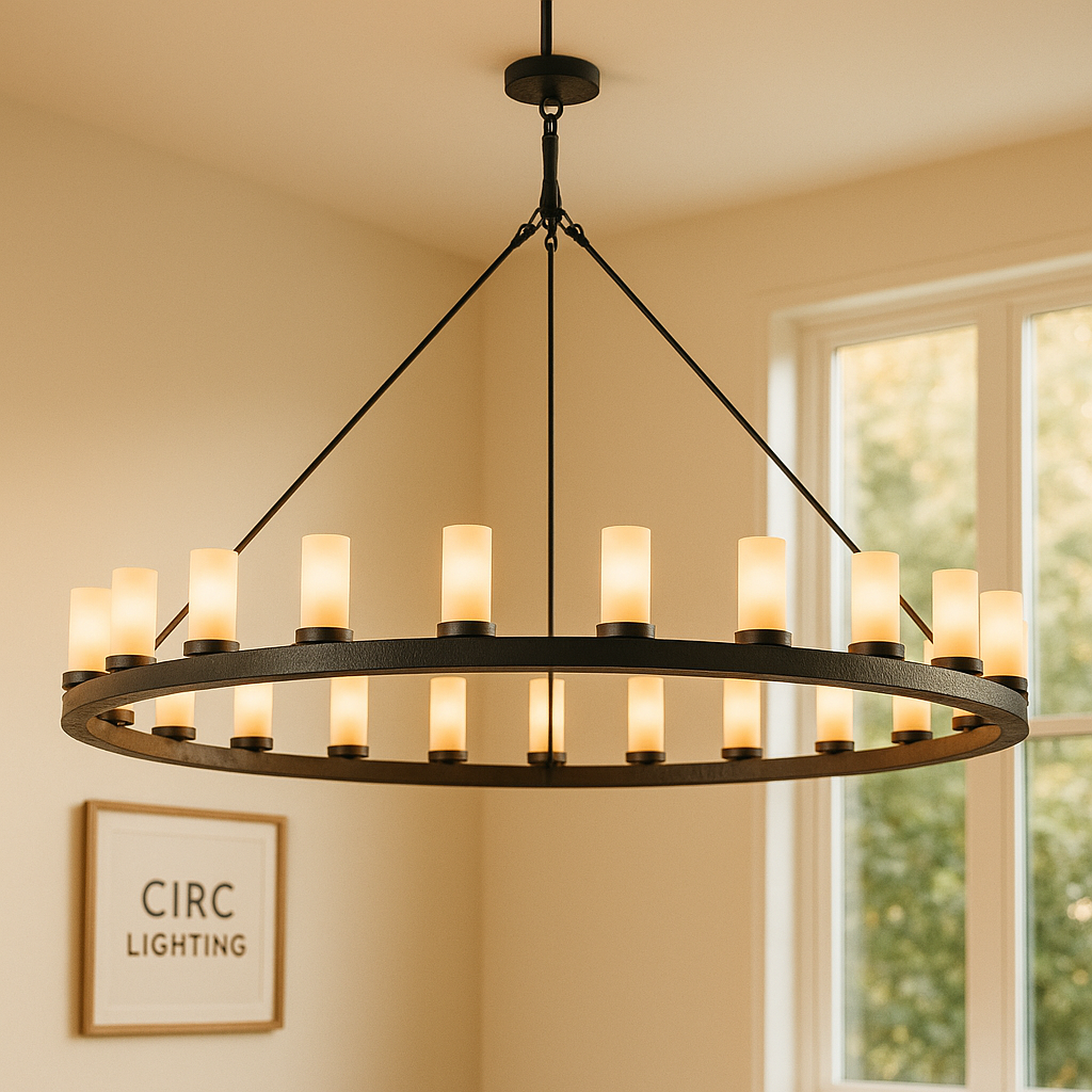 Ondra Round Milk Glass Chandelier 72"