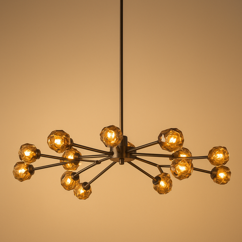 Boule De Cristal Smoke Glass Round Chandelier 60"