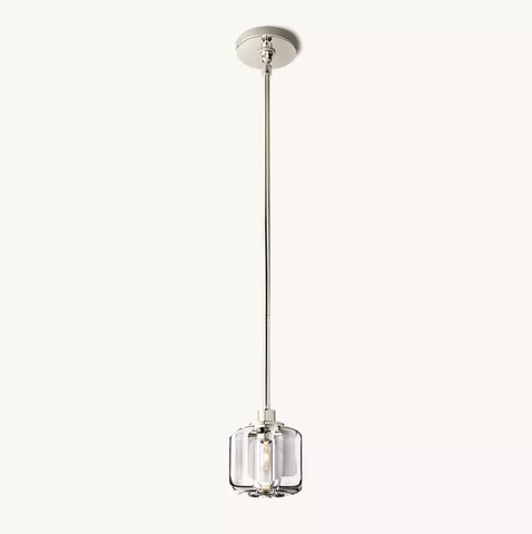 Demaret Pendant – K9 Crystal & Steel Light