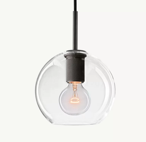 Utilitaire Globe Shade Pendant – Aluminum & Glass