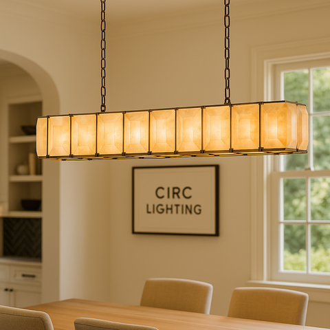 Harlow Calcite Rectangular Chandelier 54"