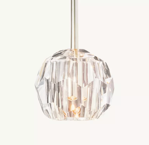 Boule De Cristal Clear Glass Rod Pendant - 20W
