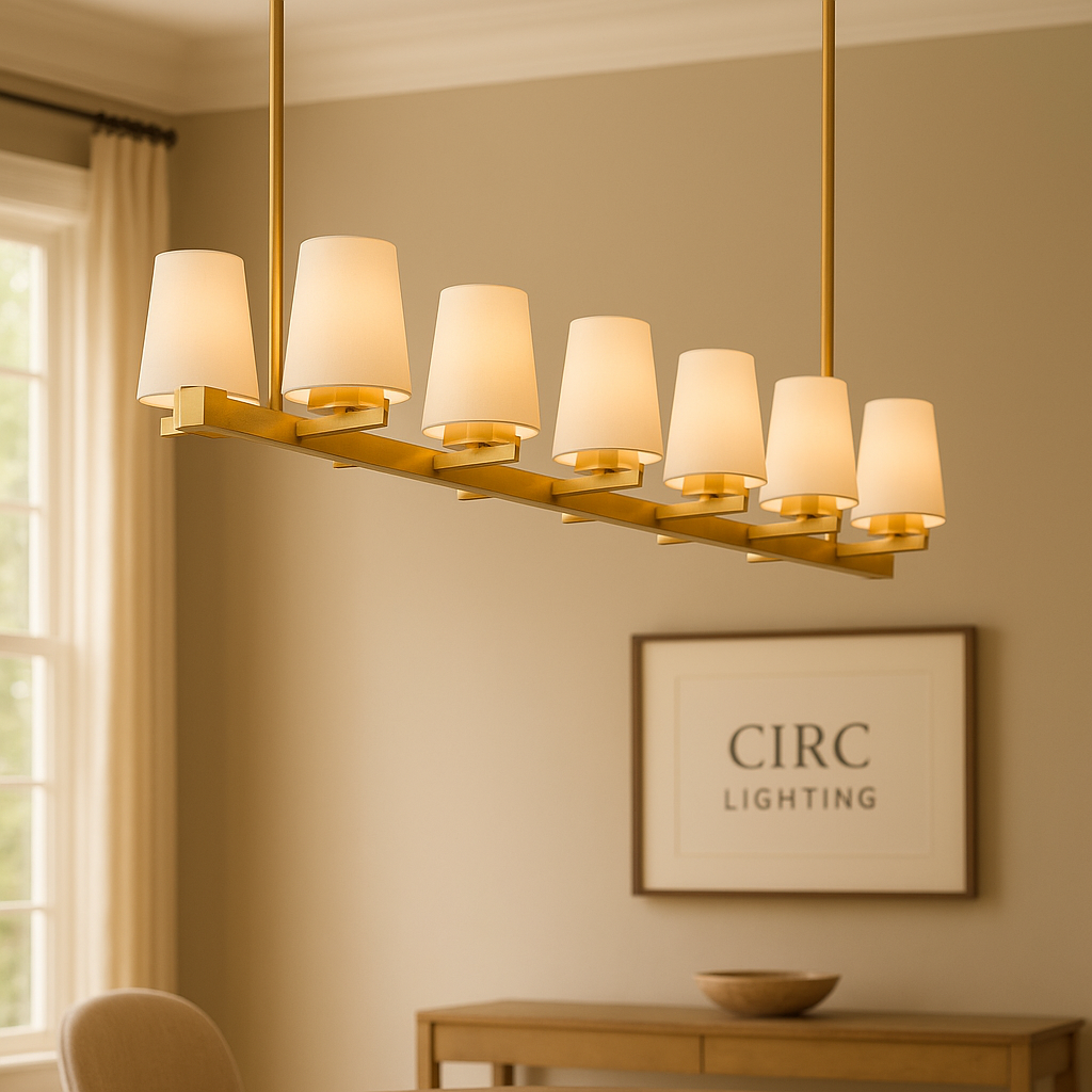 Pauillac Fabric Shade Linear Chandelier 60"