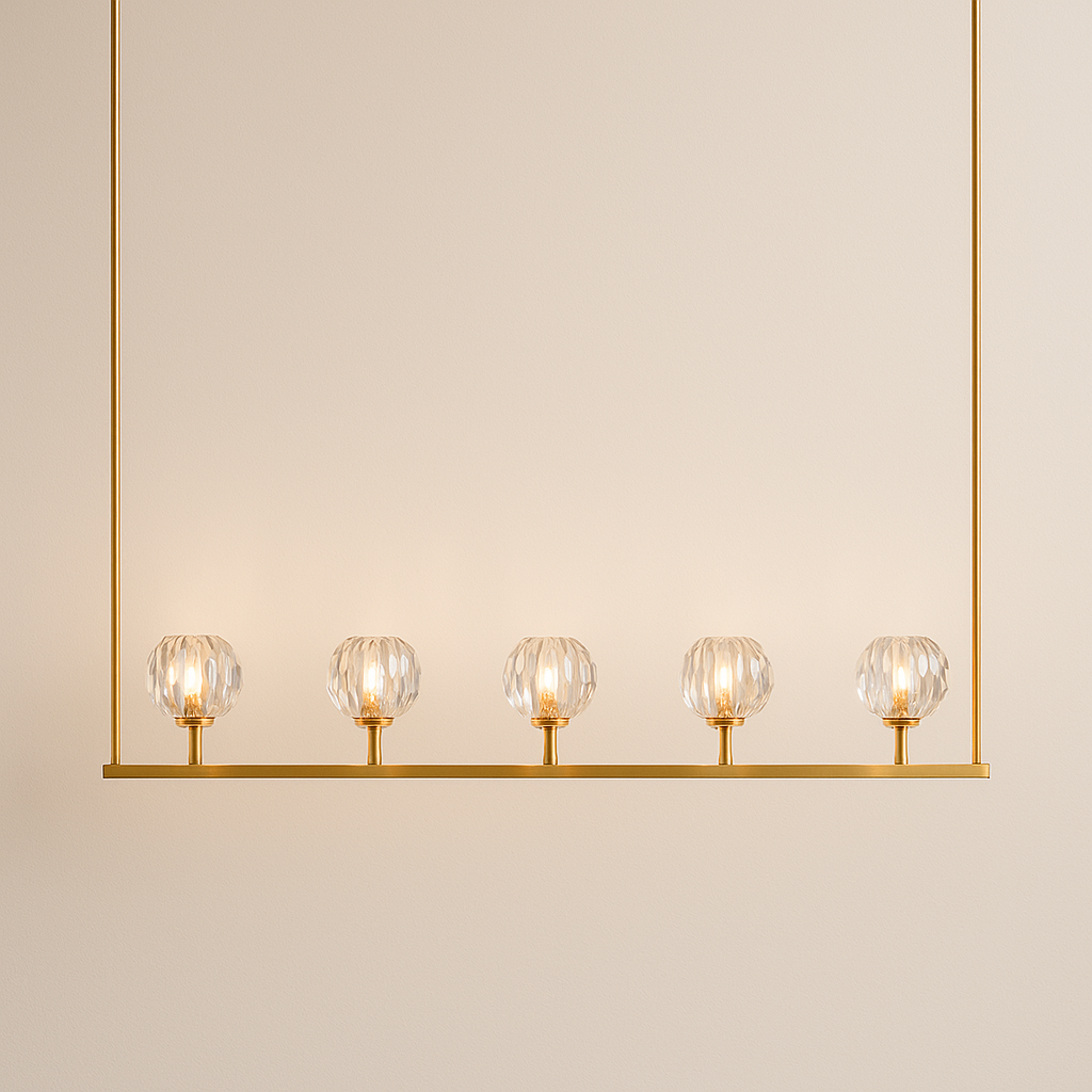 Boule De Cristal Clear Glass Linear Chandelier 48"