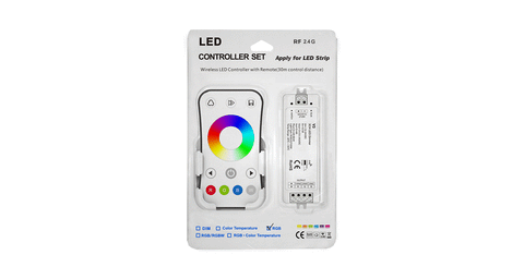RF 2.4G Wireless RGB LED Strip Controller Kit | Touch Remote & Receiver | 12V-24V DC | 144W-288W Max Load