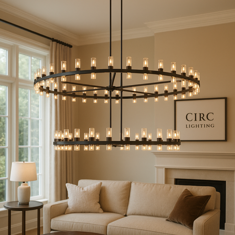 Arcachon LED Round Two-Tier Chandelier 60"