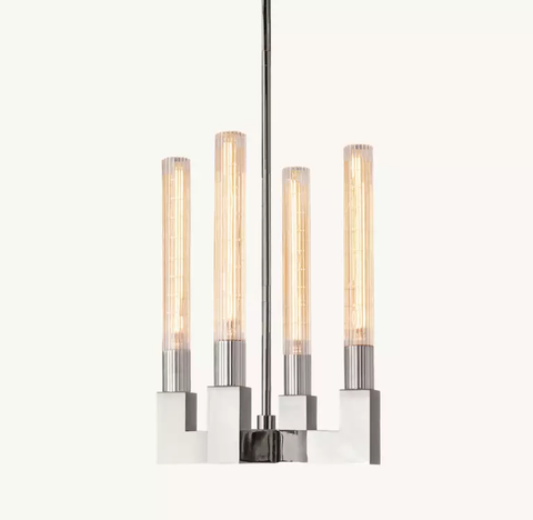 Cannele Pendant – Brass & Ribbed Glass Light