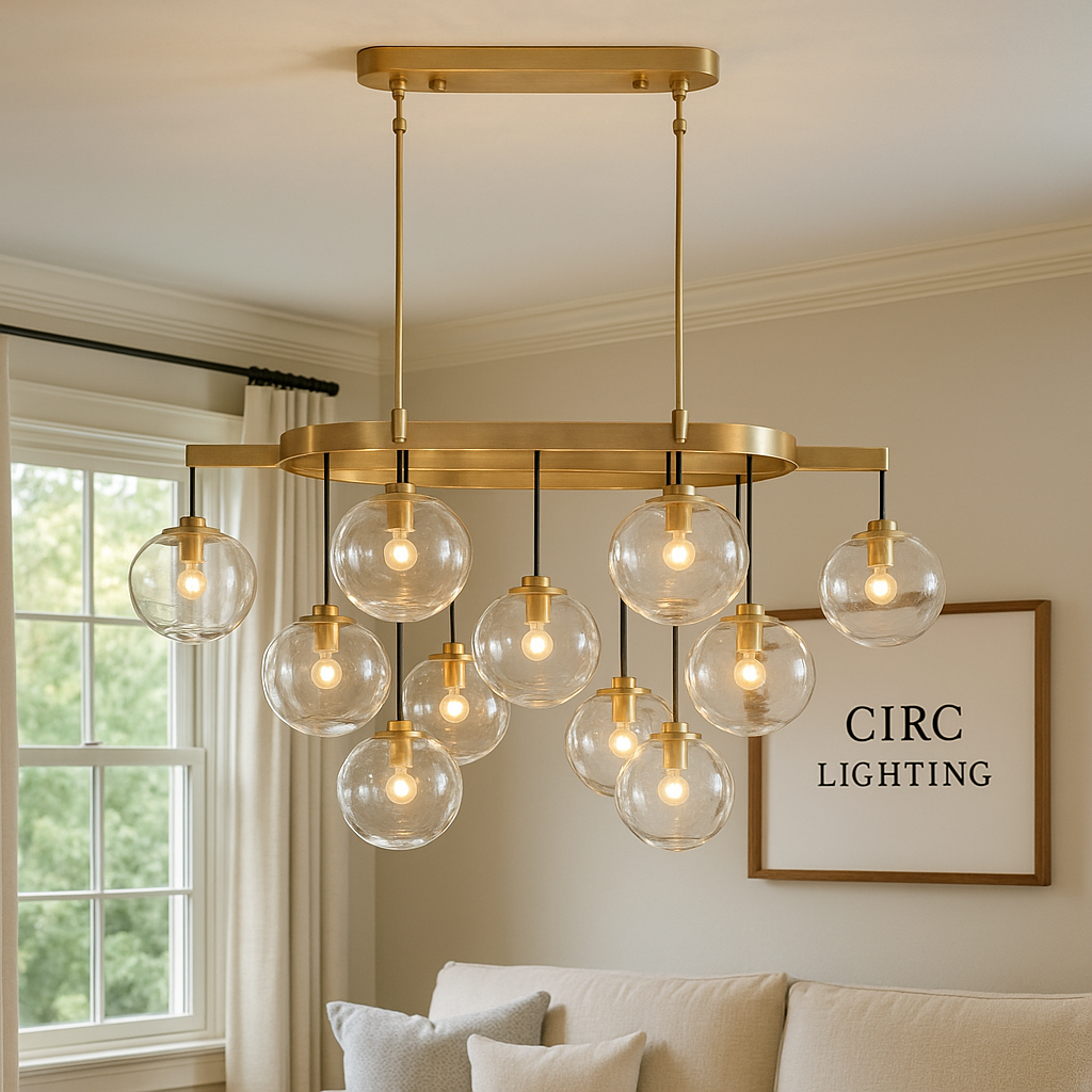 Cabrette Clear Glass Linear Chandelier 54"