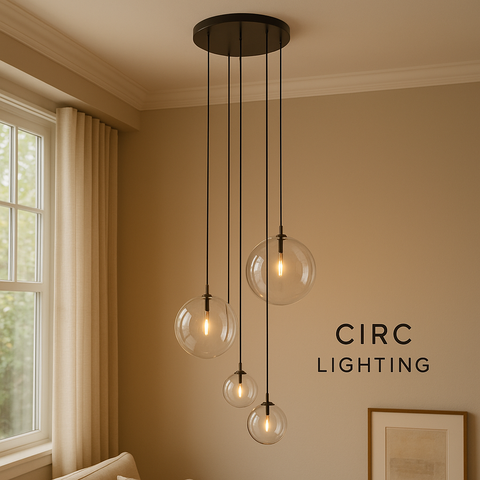 Glass Globe Mobile Cluster Chandelier 28"