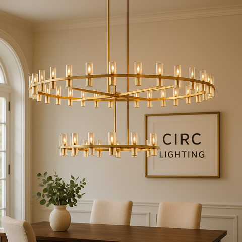 Arcachon LED Round Two-Tier Chandelier 60"