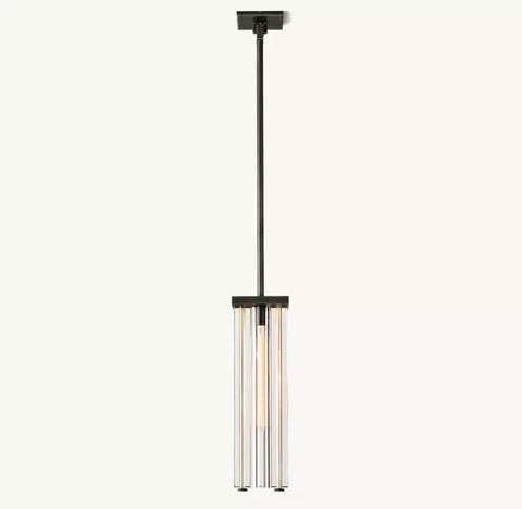 Savile Square Pendant – Brass & K9 Crystal