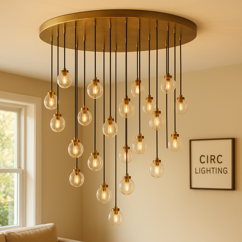 Pearl Round Chandelier 60"